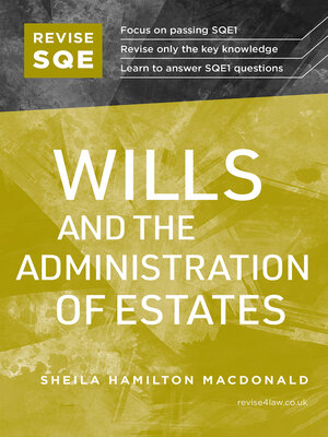 cover image of Revise SQE Wills and the Administration of Estates